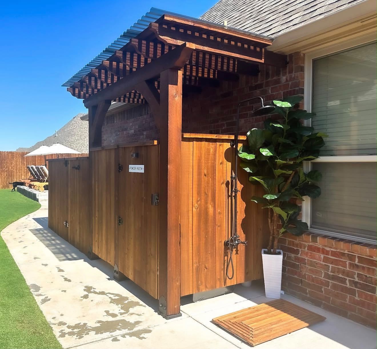 Outdoor hardware and gate by Prestige Pergolas in Oklahoma City OK
