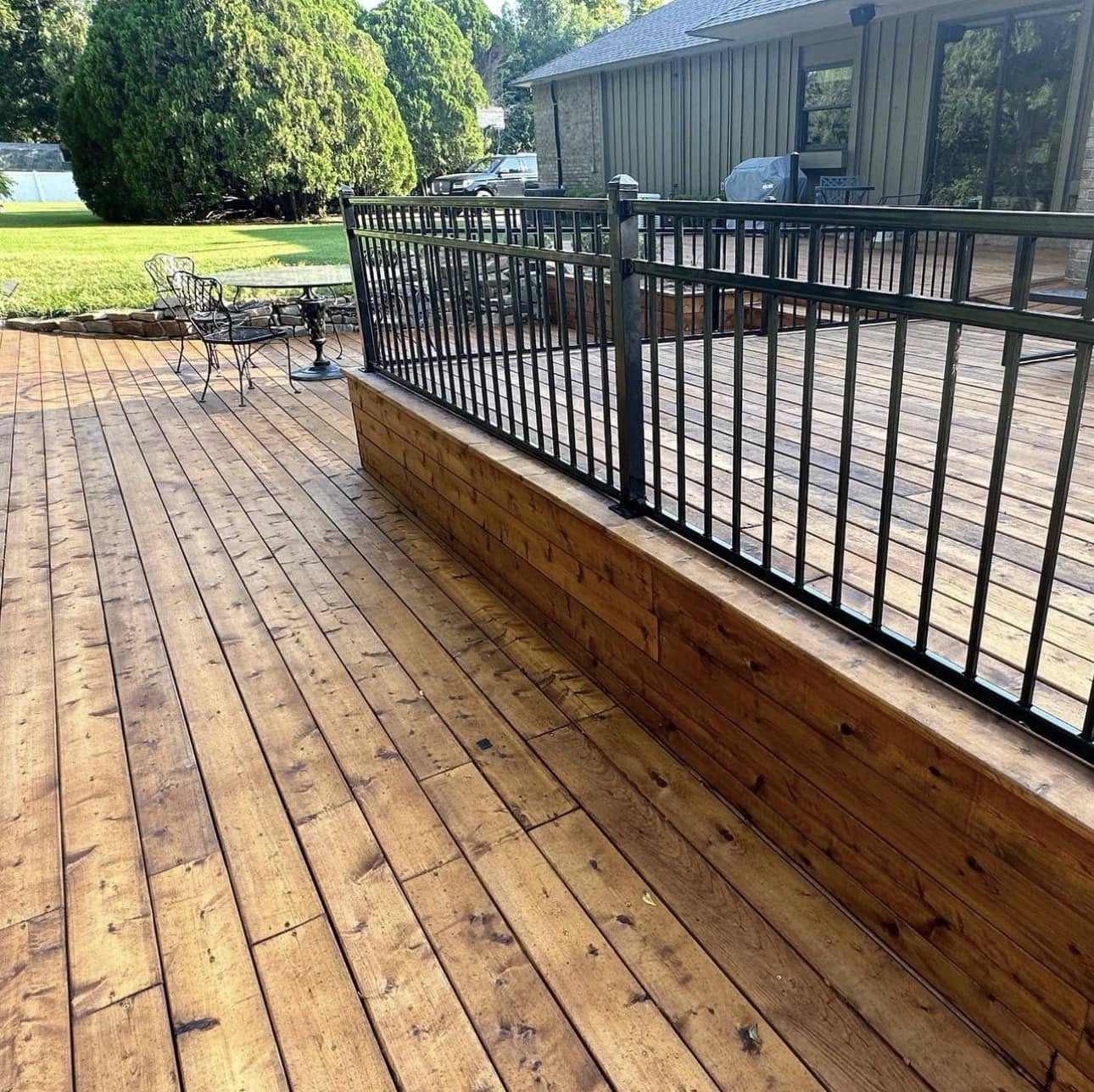 Wood staining project by Prestige Pergolas in Oklahoma City OK