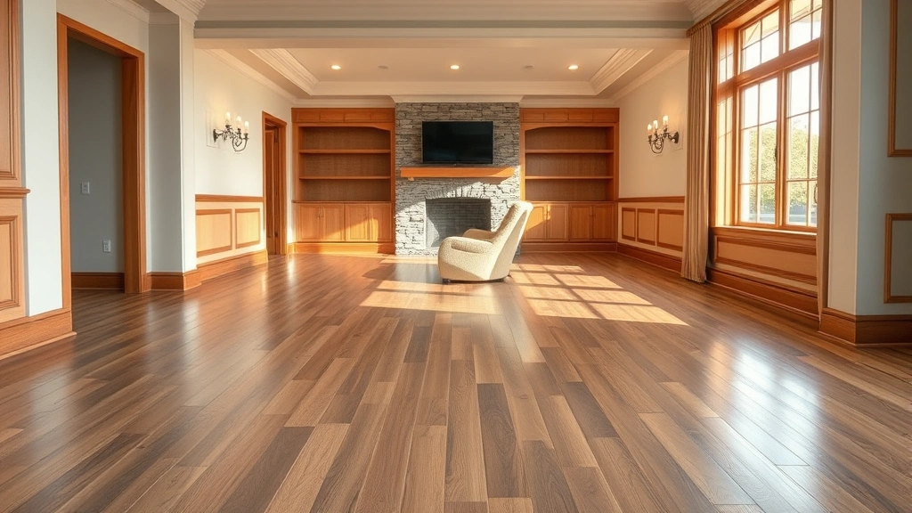 Flooring installation in a modern living room in Carol Stream, IL.