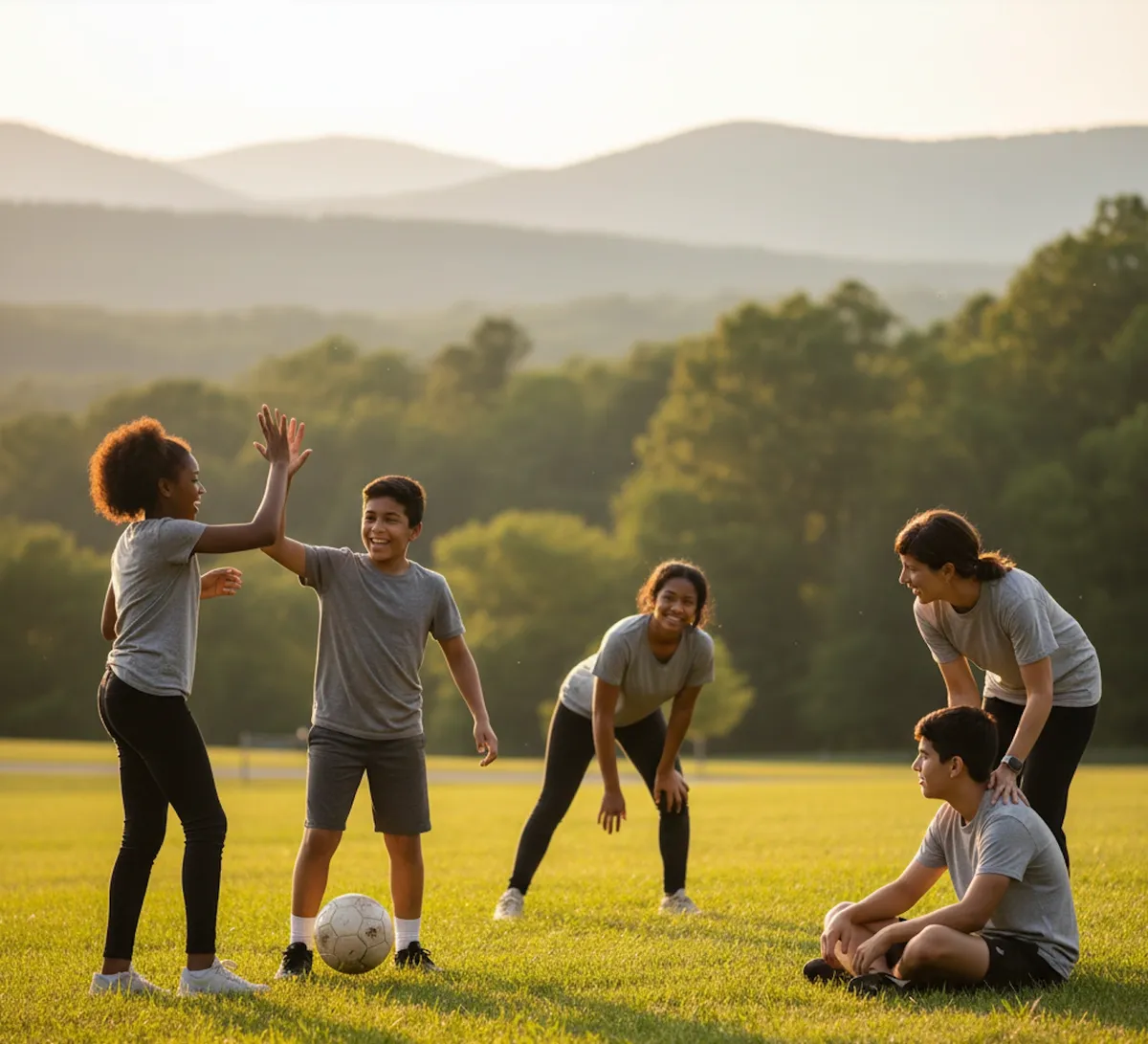 Youth playing sports