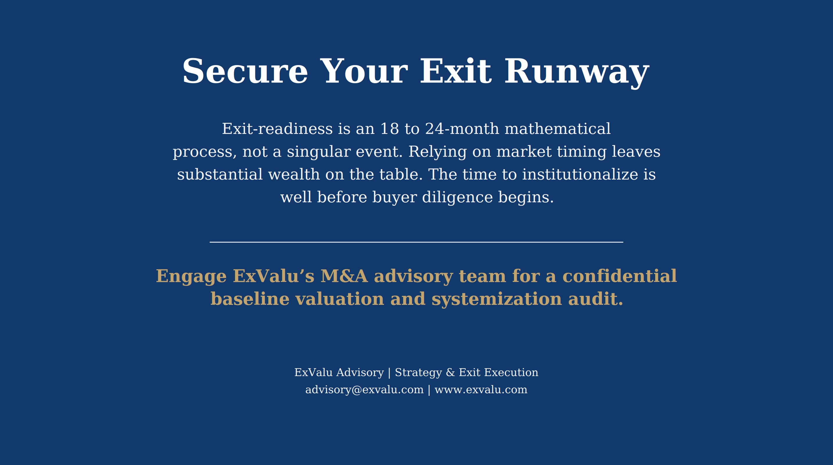 ExValu AI Exit Maximization ExValu AI Exit Maximization