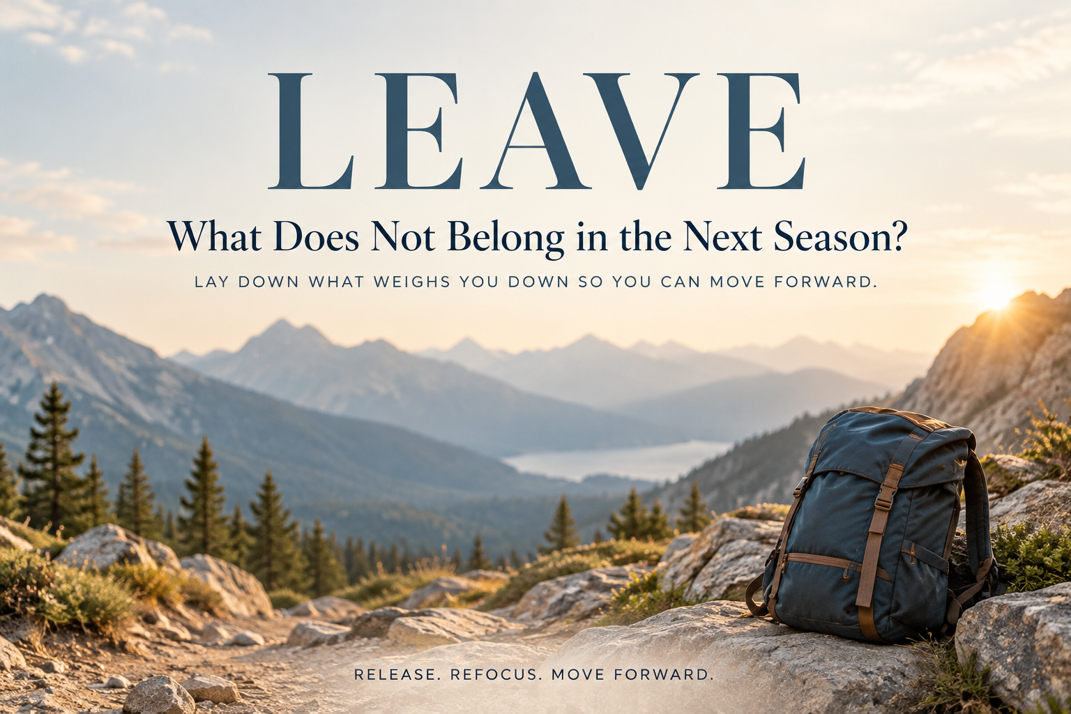 Backpack on a mountain to leave what isn't of God