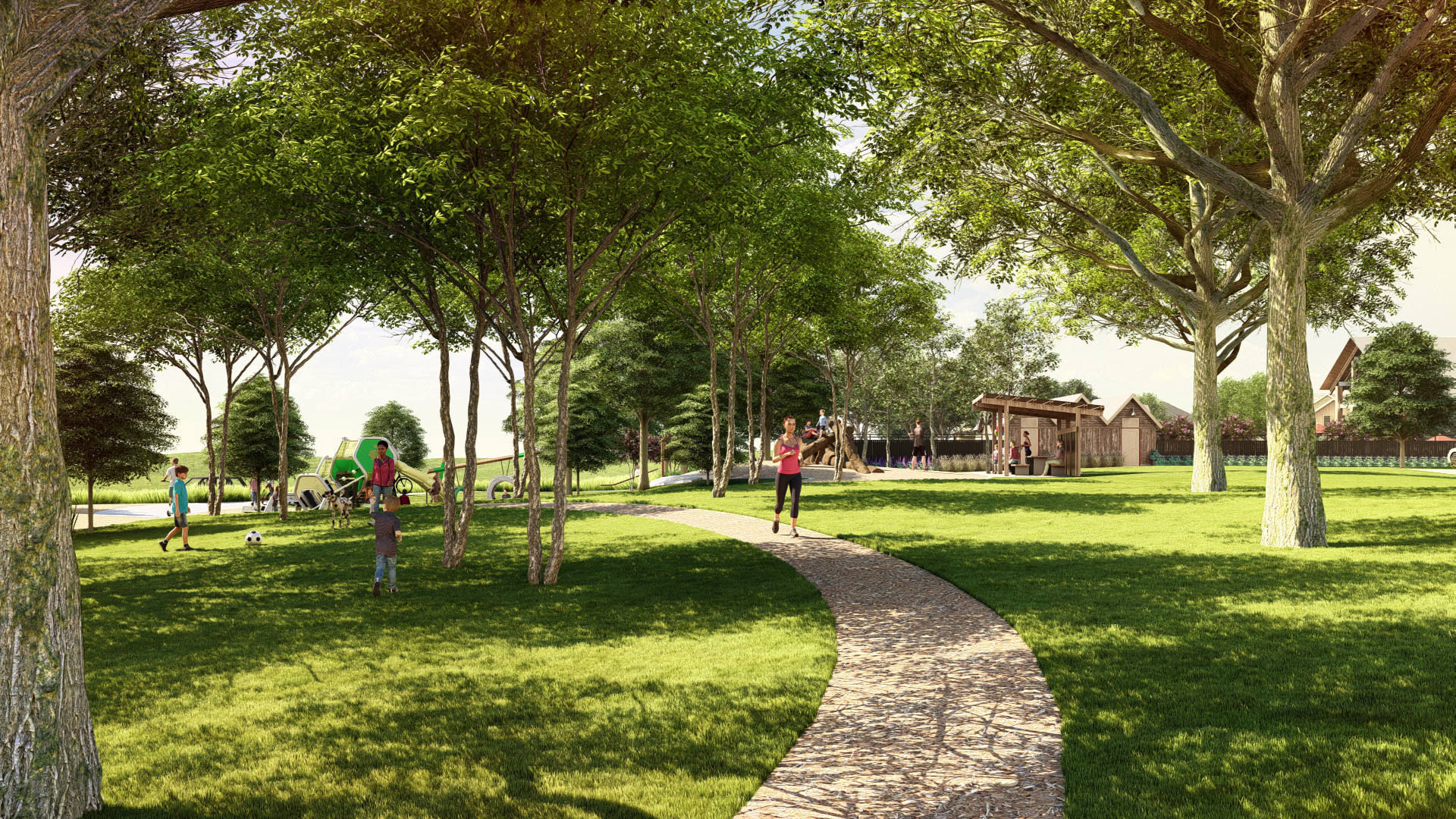 Rendering of the Aster Park amenity center and resort-style pool