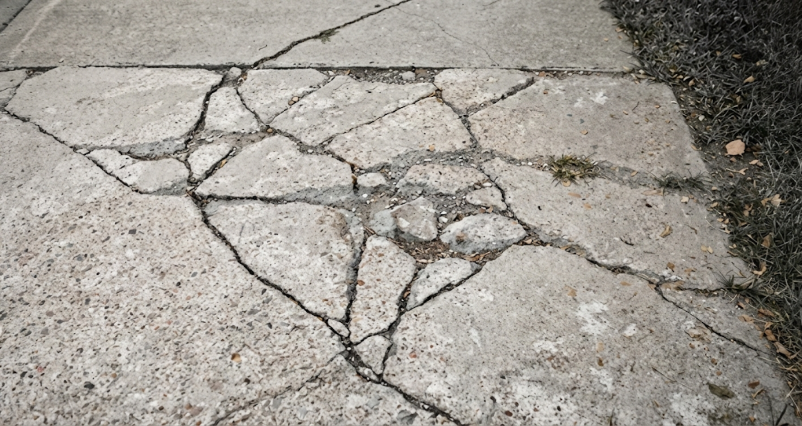 Cracked settling concrete slab Houston repair replacement