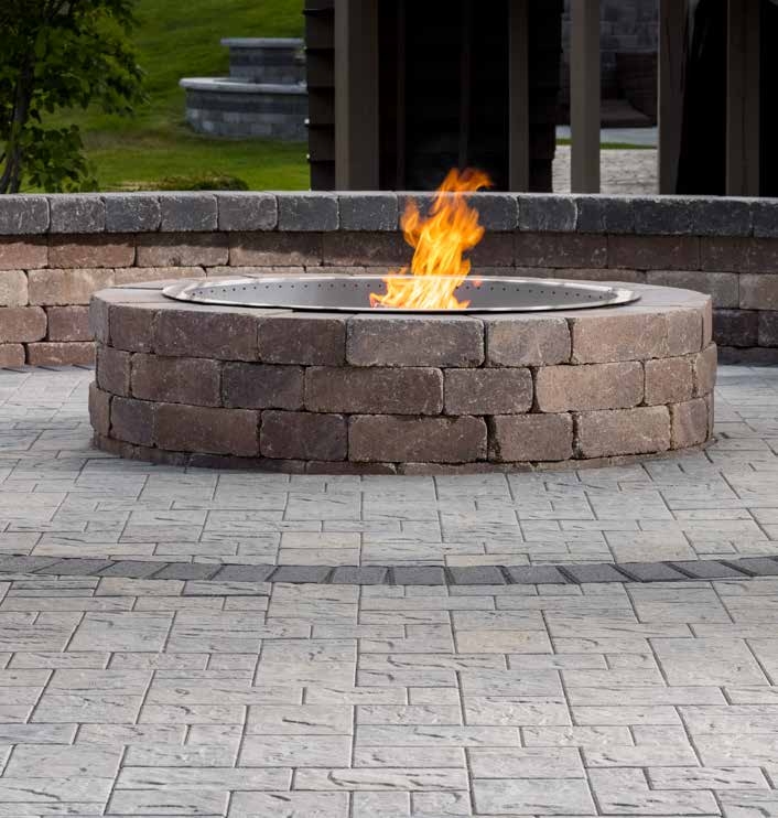 Masonry Fire Pit and Seating Area