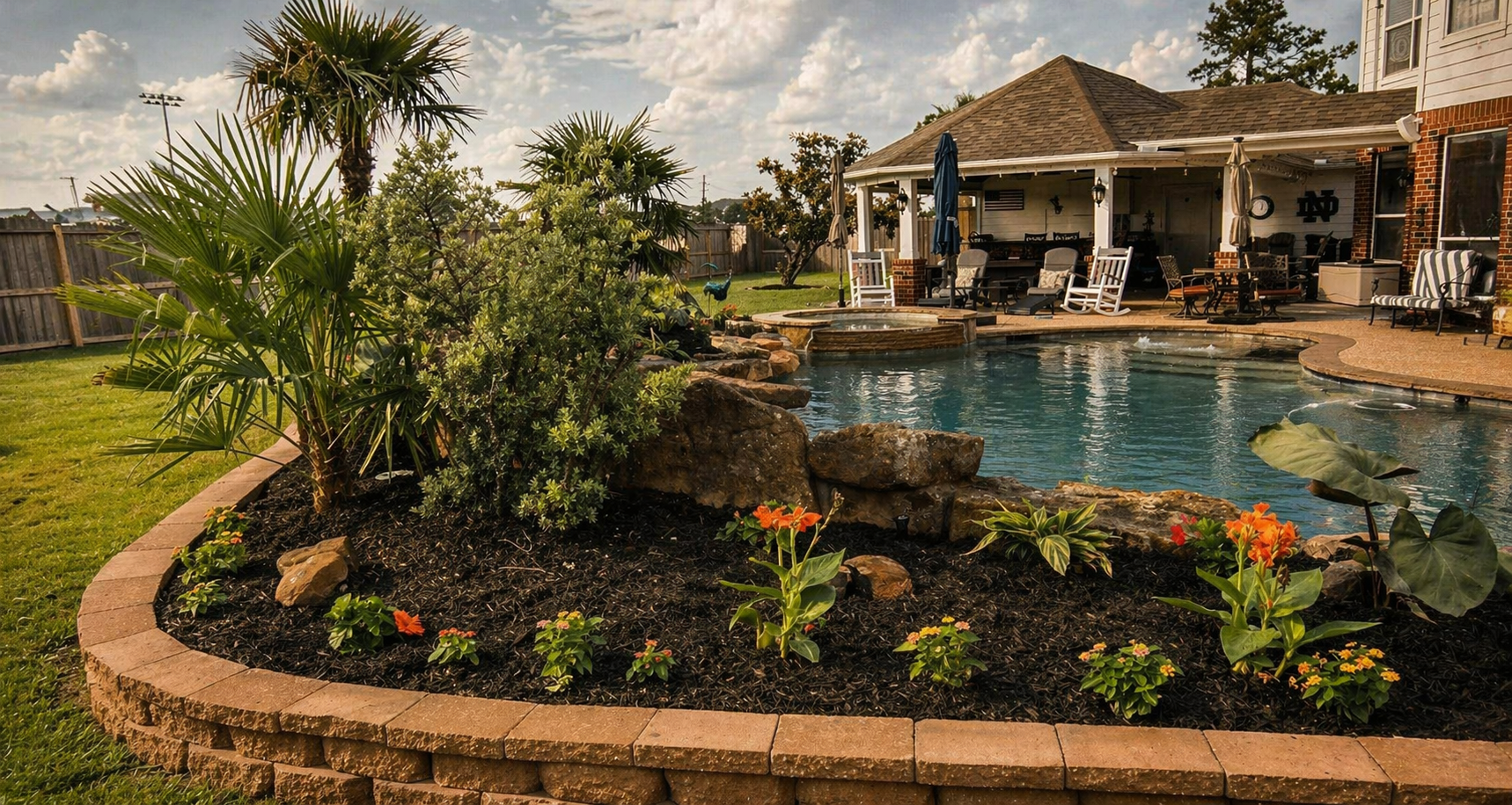 Custom Flower Beds and Stone Edging