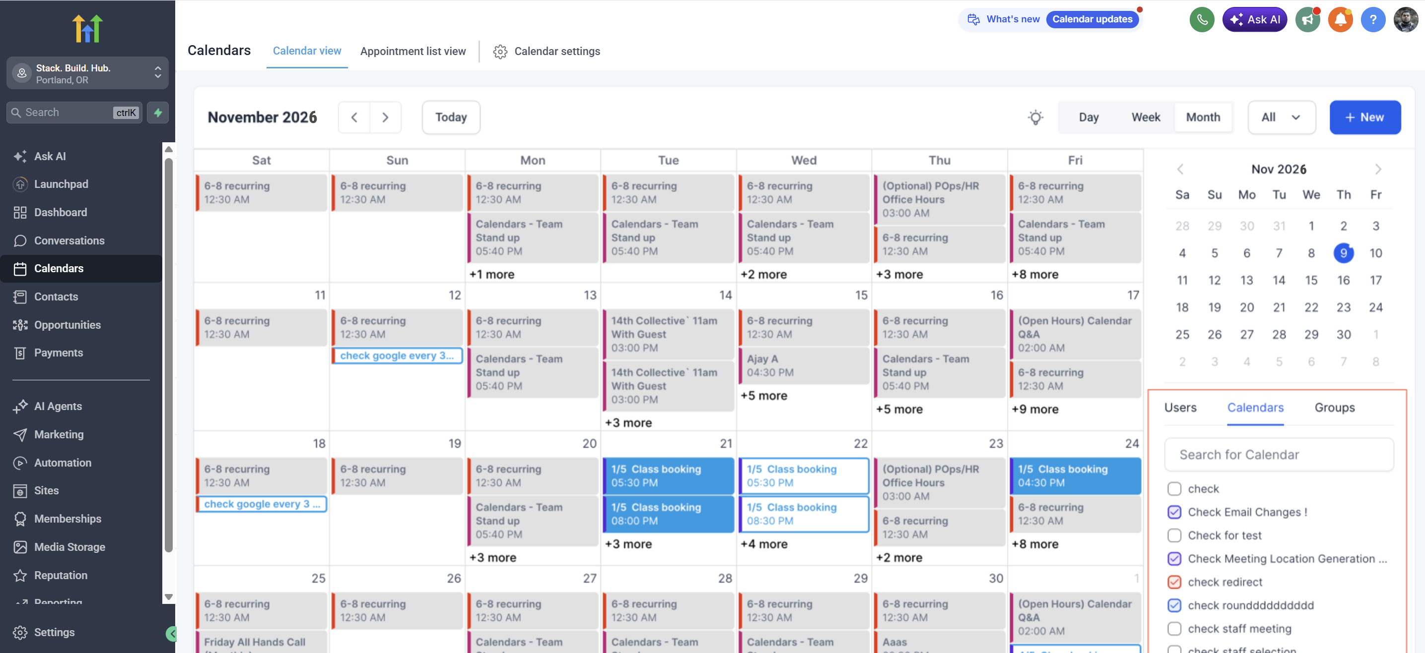 GoHighLevel appointment scheduling calendar view replacing Calendly for small business GoHighLevel appointment scheduling calendar view replacing Calendly for small business