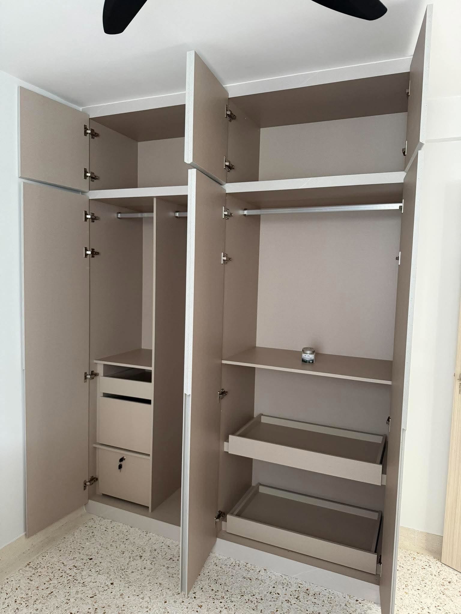 Wall mounting of a television and shelf
