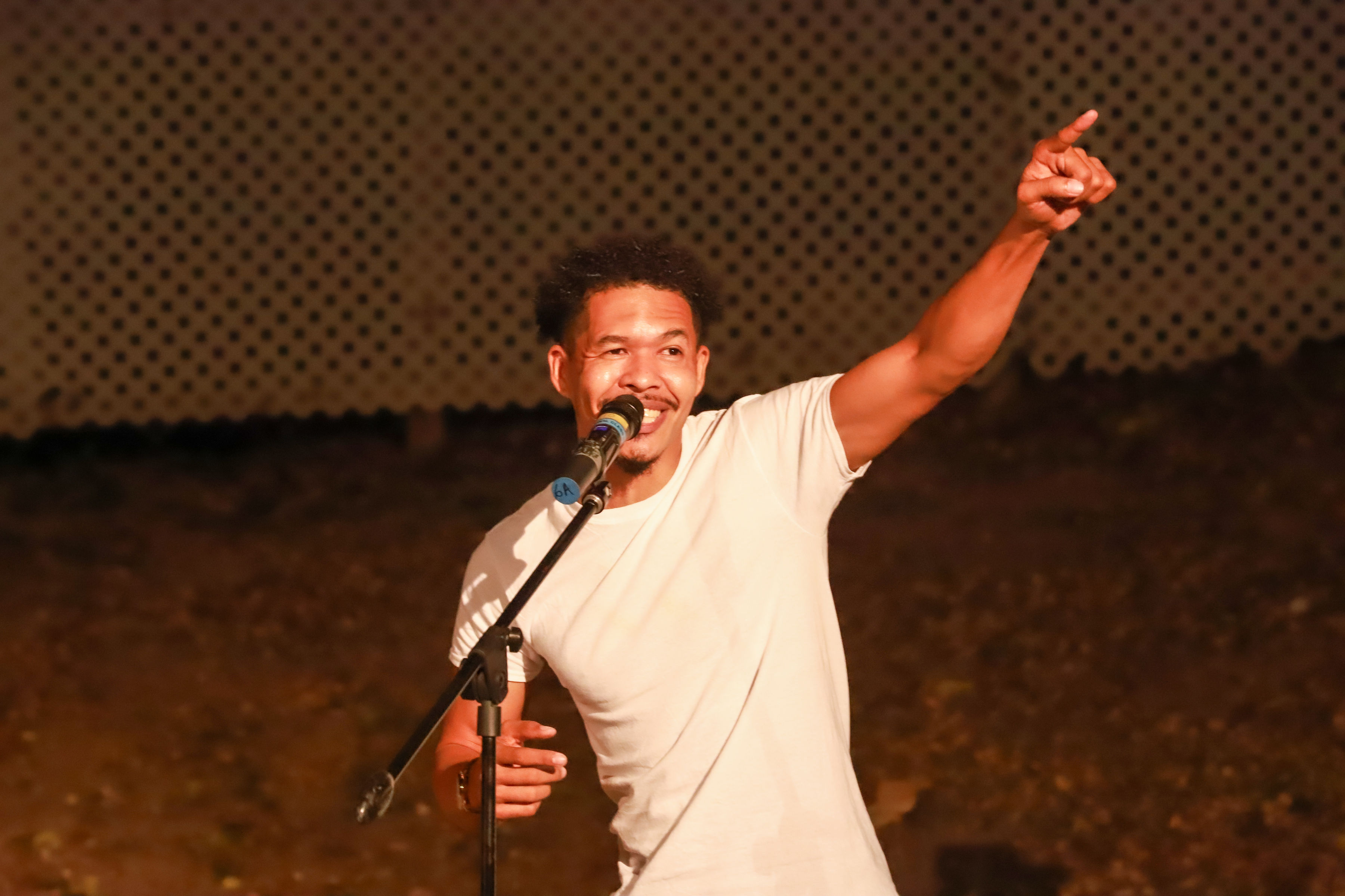 Britton Wright performing at Edna Manley College, Kingston
