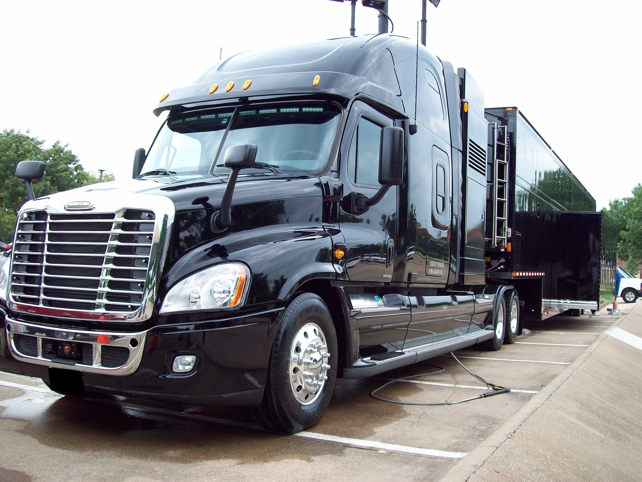 Semi-truck detailing — exterior wash and aluminum restoration by My Detail Guys Fort Worth