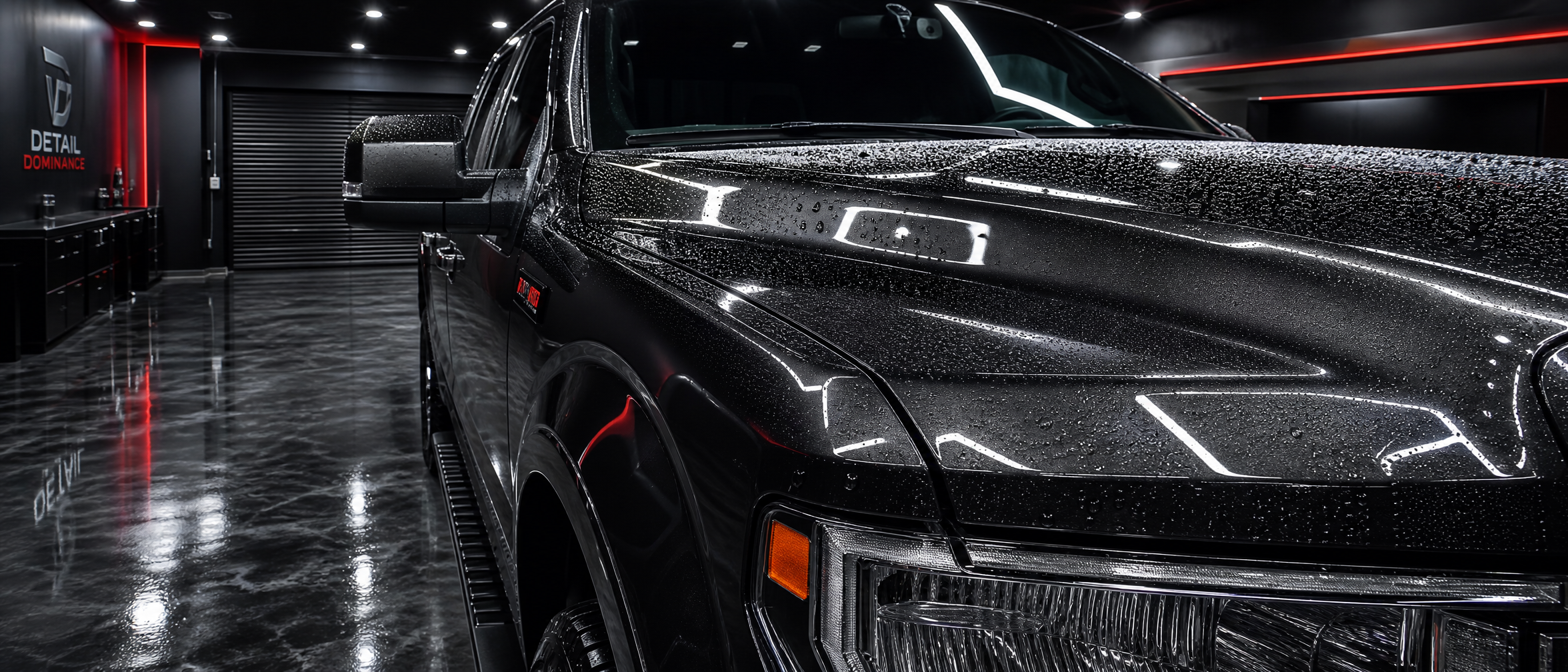 Professional detailer machine polishing a vehicle hood — exterior detailing in Fort Worth