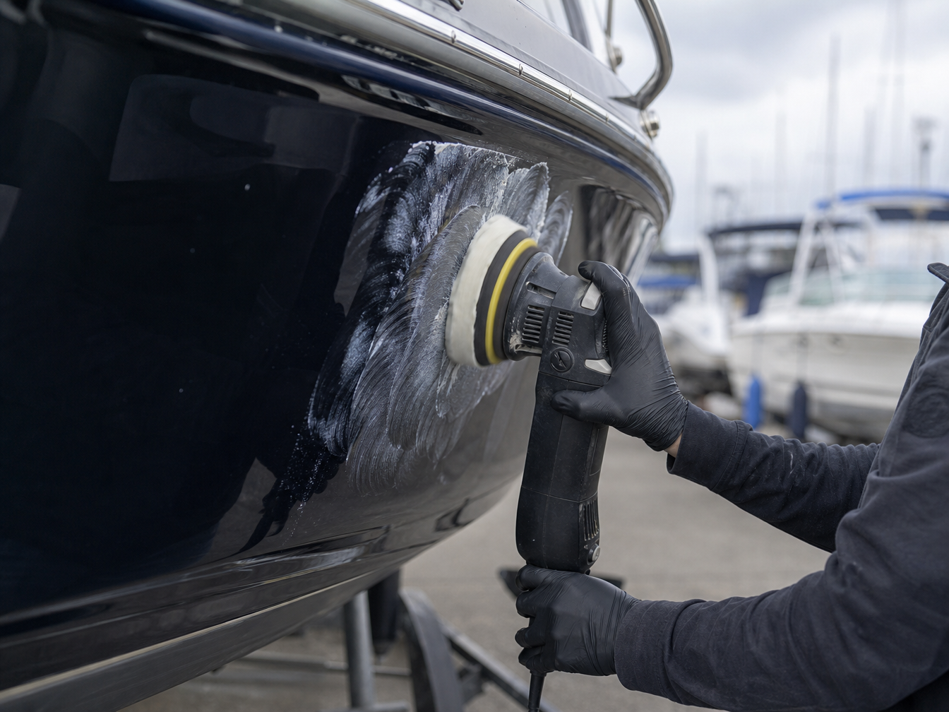 Professional boat detailing service at dock — My Detail Guys Fort Worth