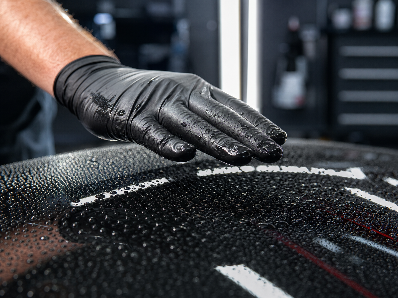 Ceramic coating boost service — hydrophobic water beading restored — My Detail Guys Fort Worth