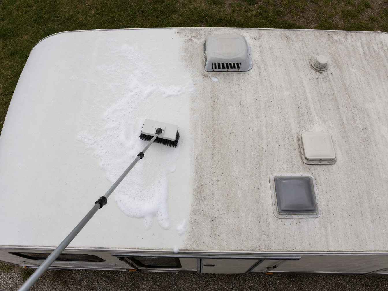 RV roof cleaning and seal treatment service — My Detail Guys Fort Worth