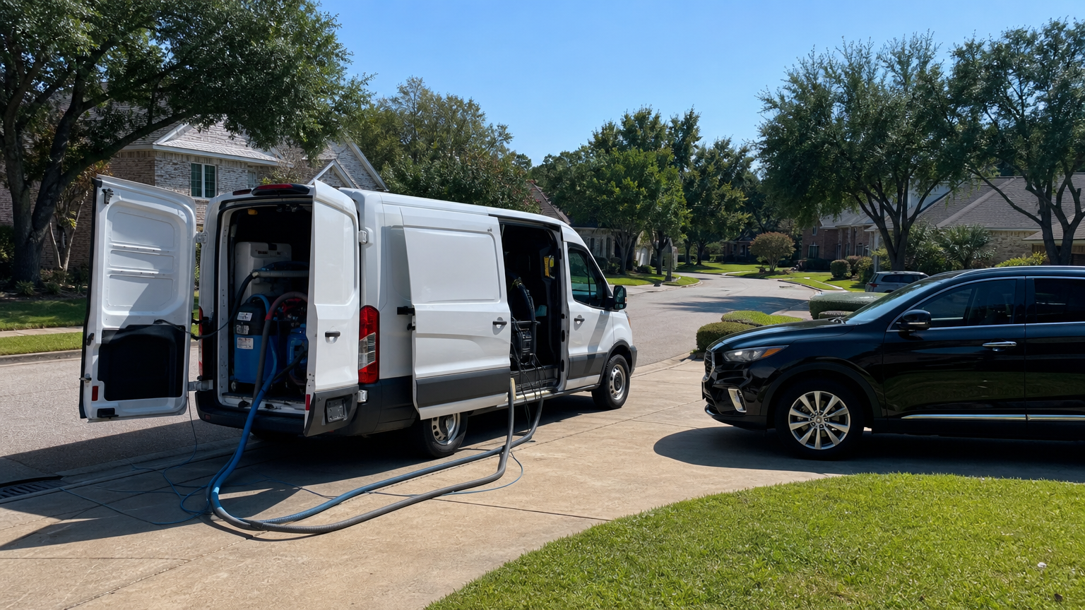 My Detail Guys mobile detailing unit working on a vehicle in Irving, TX