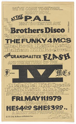 Affiche d'une soirée du Bronx, 1979