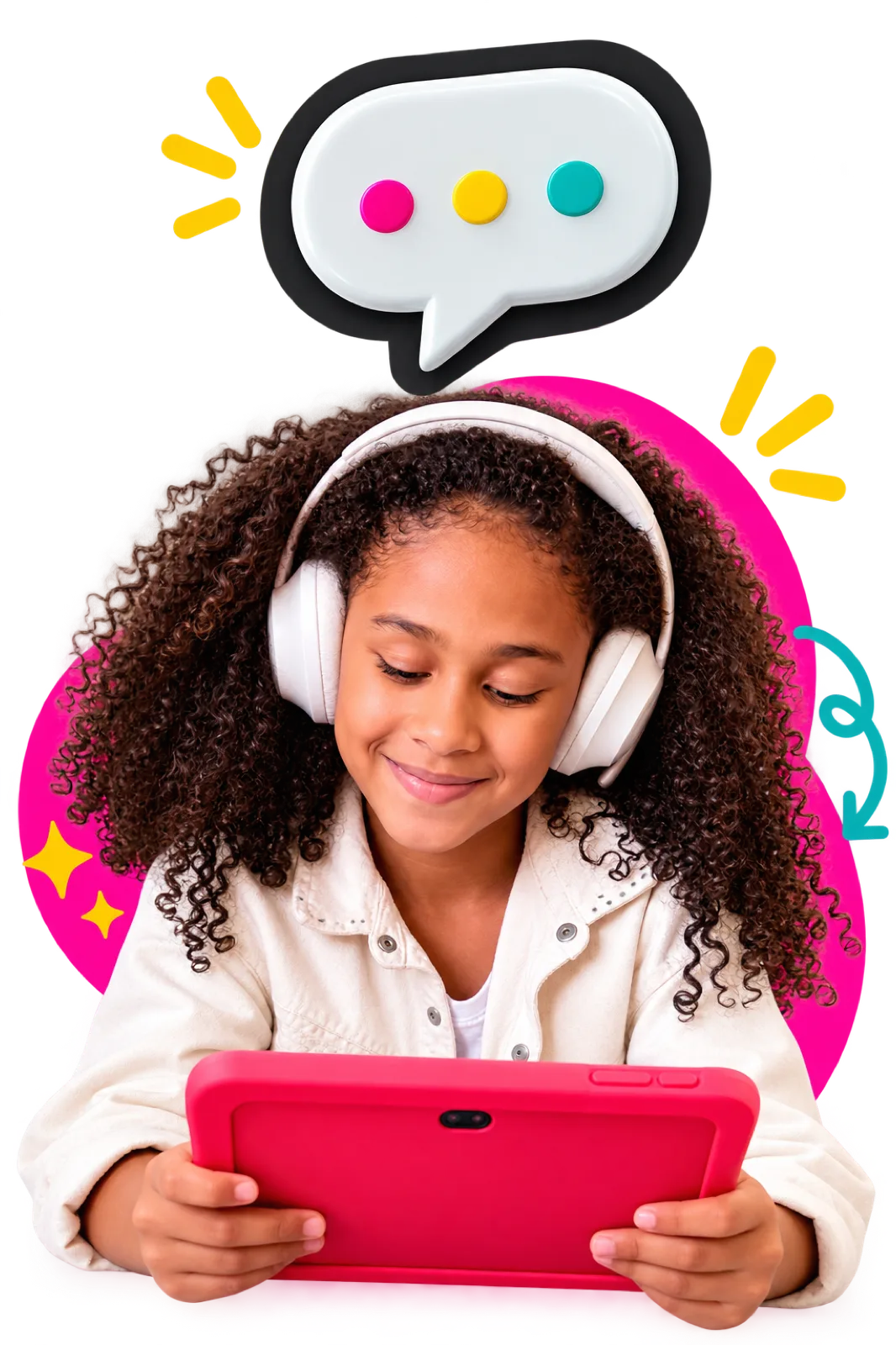 Niña de 3 a 6 años aprendiendo inglés