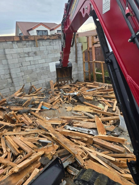 Porirua Hardscapes team performing controlled home demolition