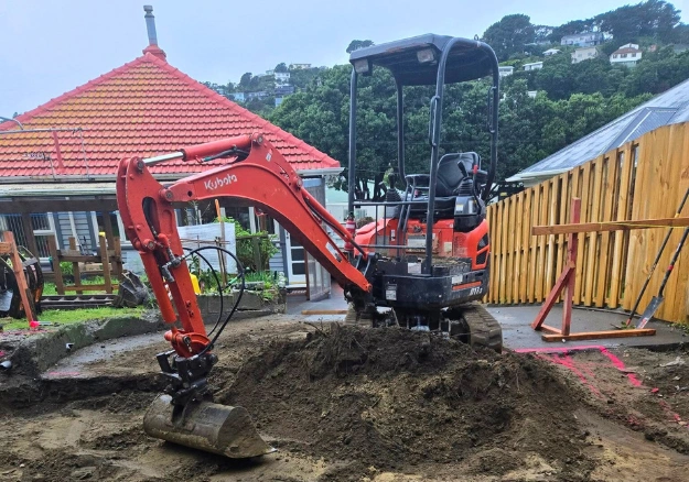 Excavation machinery hired for landscaping prep in Kapiti Coast