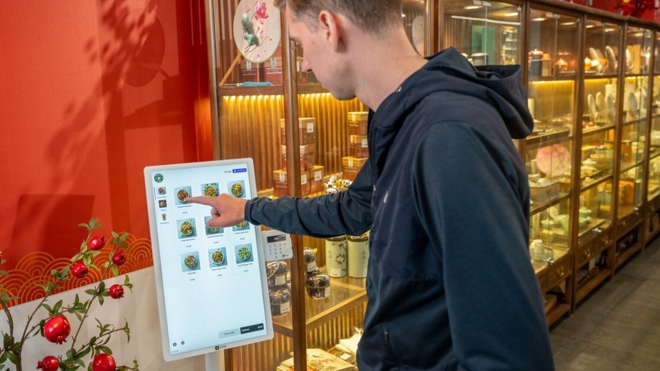 Customer Using Kiosk