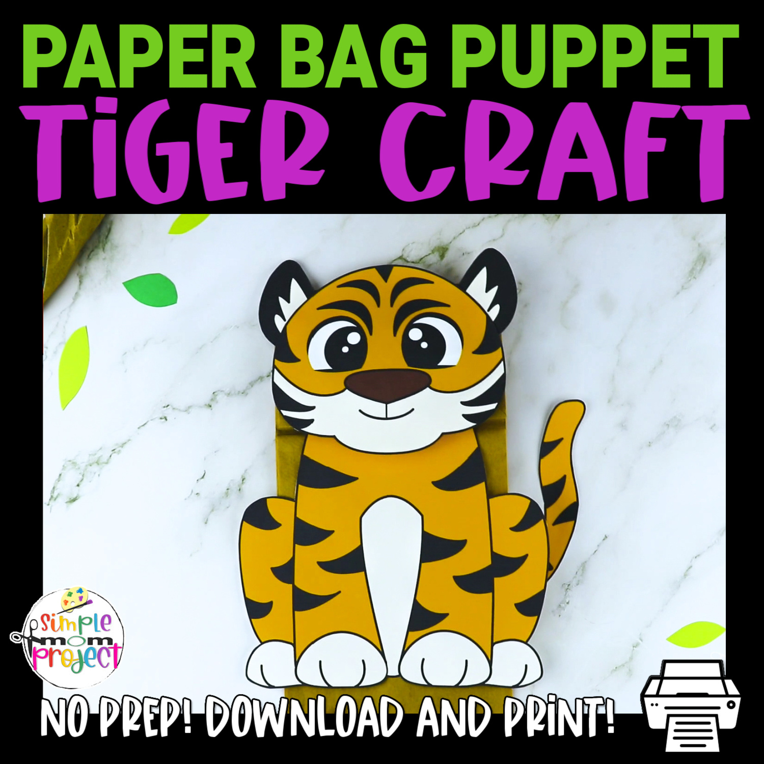 easy-and-fun-tiger-paper-bag-puppet-craft-printable-template for Free Printable Paper Puppet Templates Pdf Easy and Fun Tiger Paper Bag Puppet Craft Printable Template for Free Printable Paper Puppet Templates Pdf