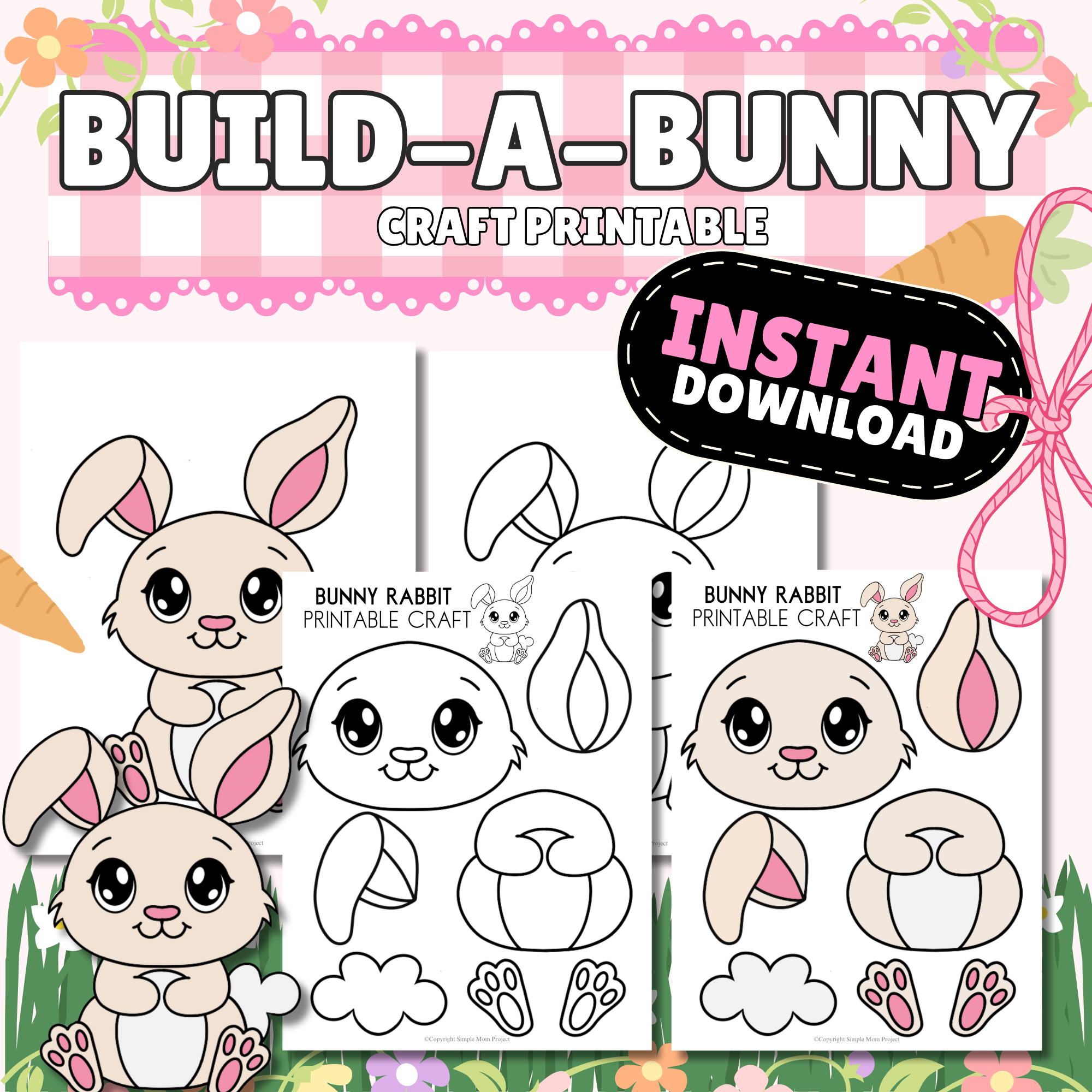 Build a Bunny Printable | Easy Bunny Spring Craft for Free Printable Build A Bunny