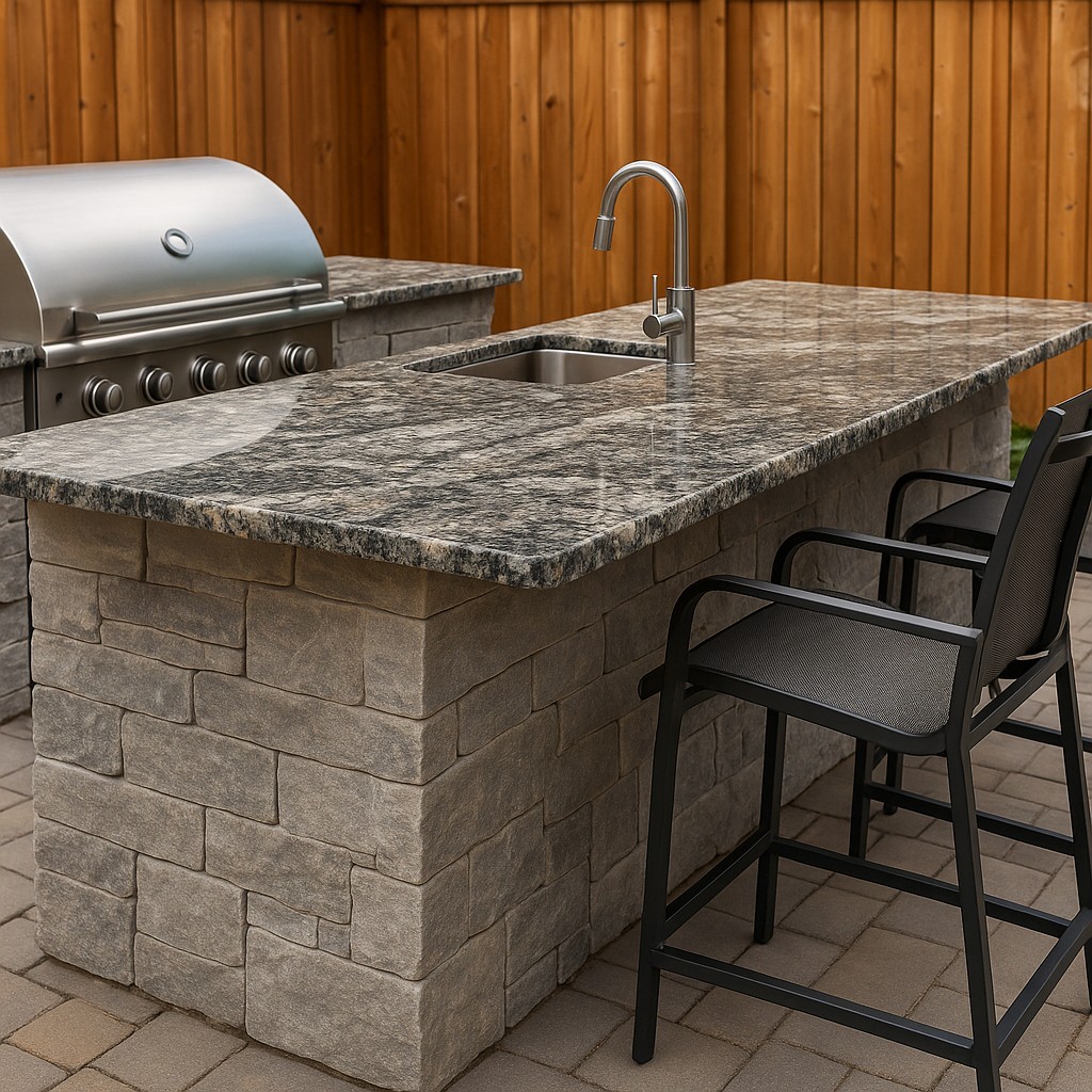 Granite outdoor kitchen countertop Houston Texas