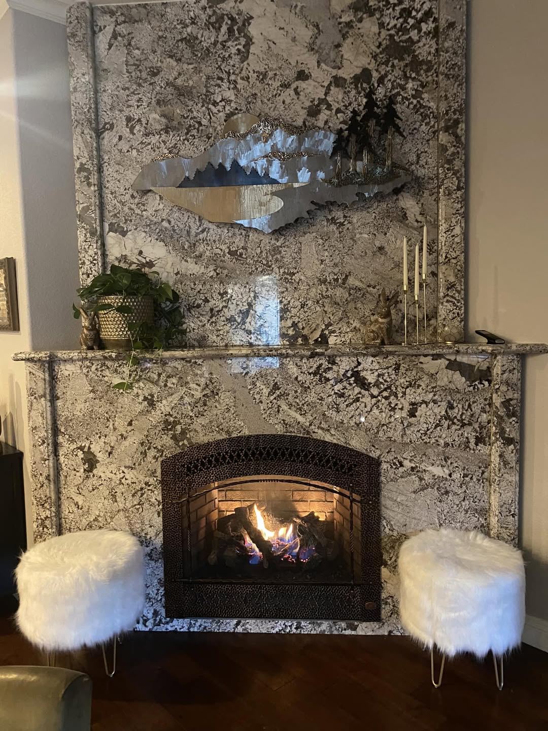 Granite fireplace surround and hearth Houston Texas