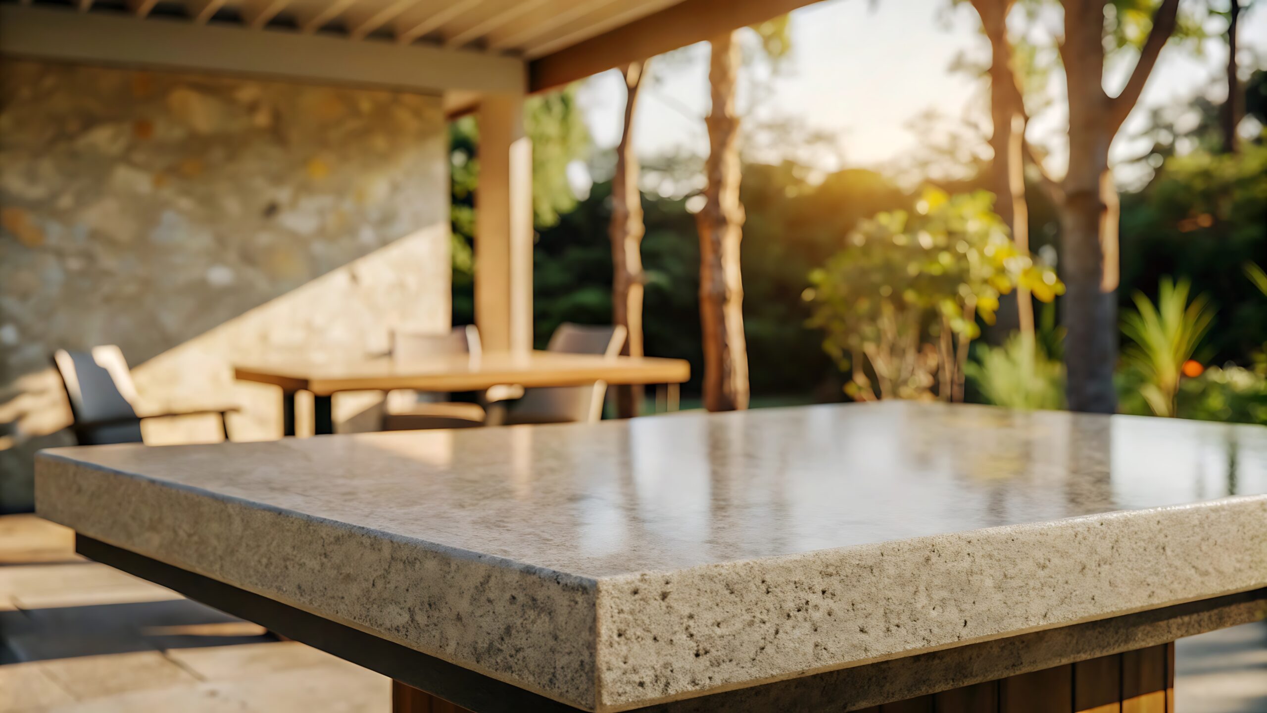 Quartz outdoor kitchen countertop installation Houston Texas