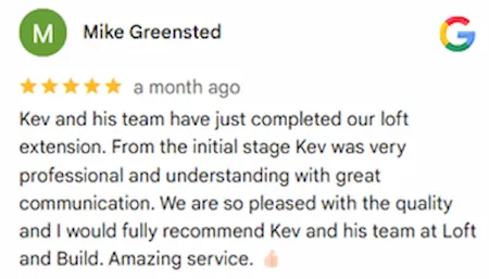 Loft & Build Google Review