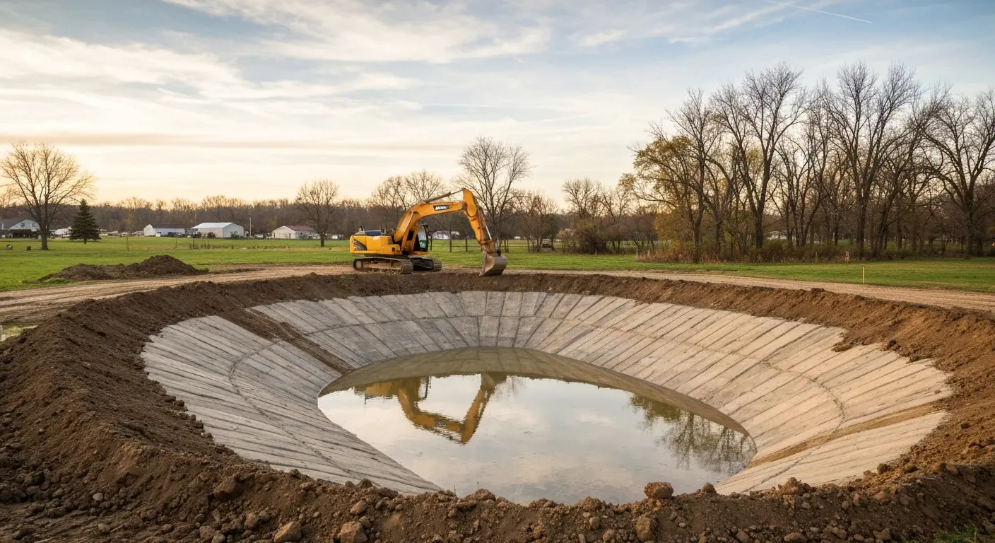 Pond and water feature excavation