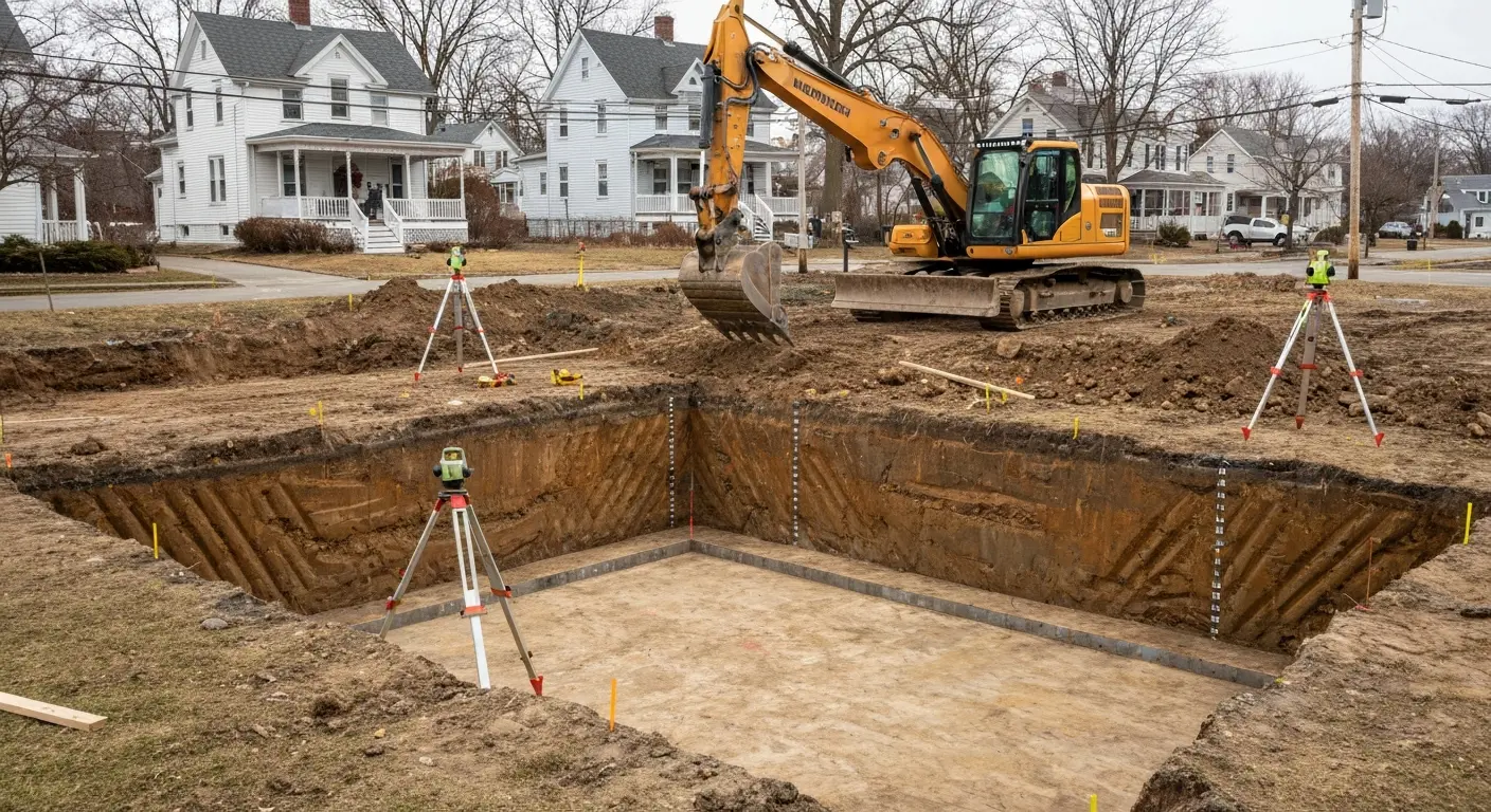 Foundation excavation work