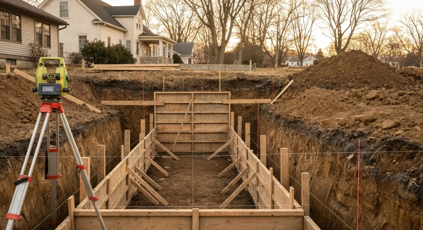 Residential foundation excavation