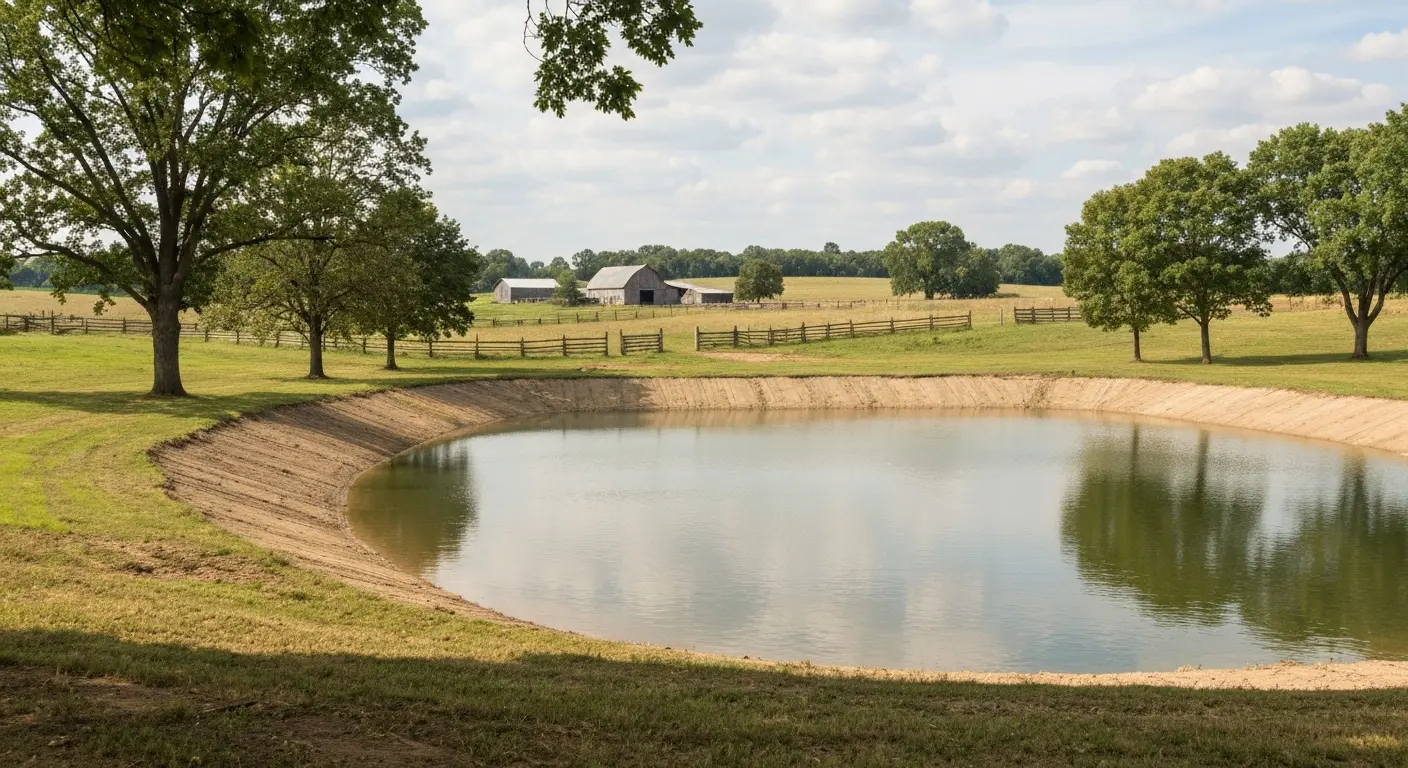 Pond excavation in rural Dodge County
