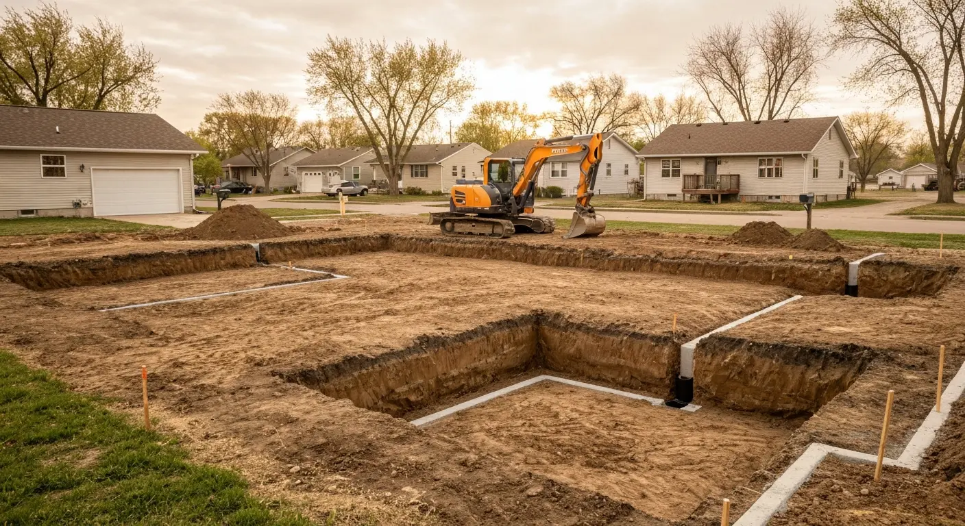 Residential neighborhood excavation