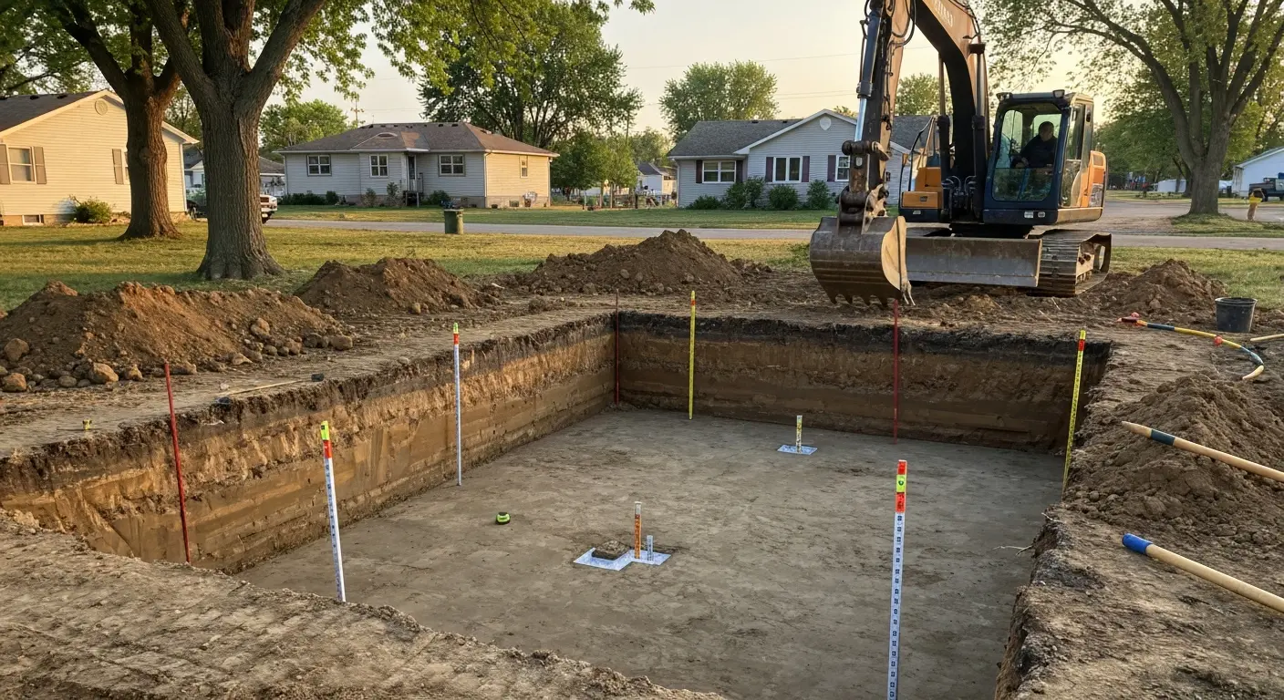 Residential foundation excavation