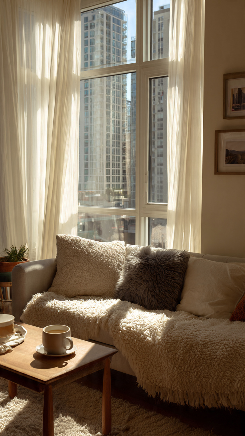 Cozy short term rental living room in Indianapolis perfect for a weekend stay