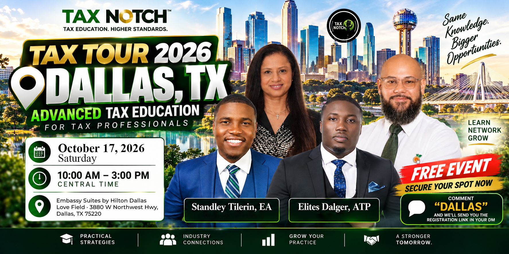 Tax Tour 2026 Dallas, Texas live tax education event banner