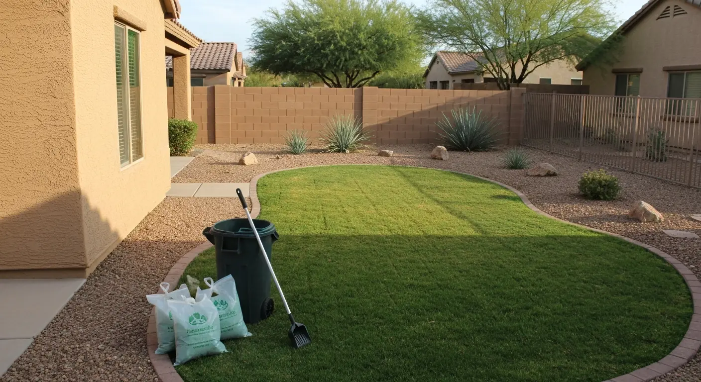 Weekly pet waste cleanup service