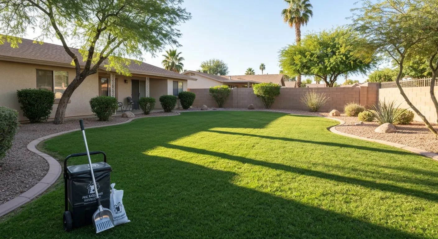 Dog waste removal in Sun City backyard