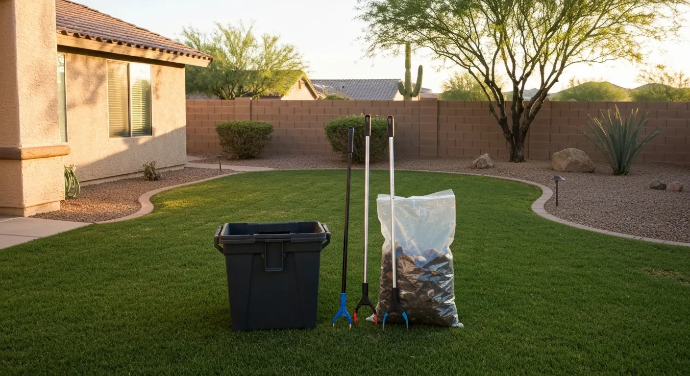 Weekly dog waste removal service in Avondale backyard