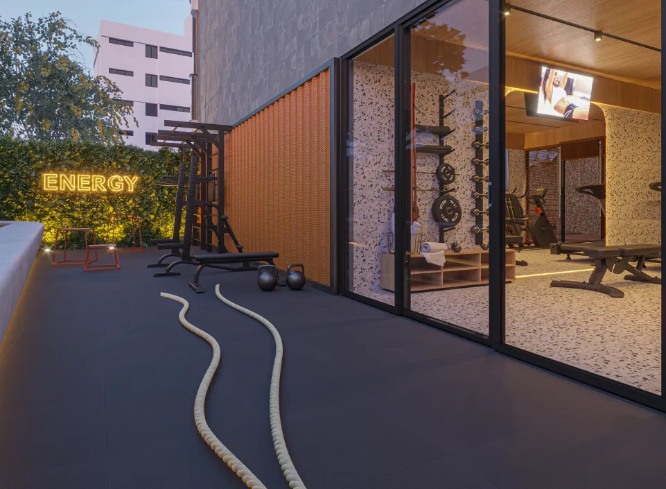 Crossfit externo com letreiro Energy