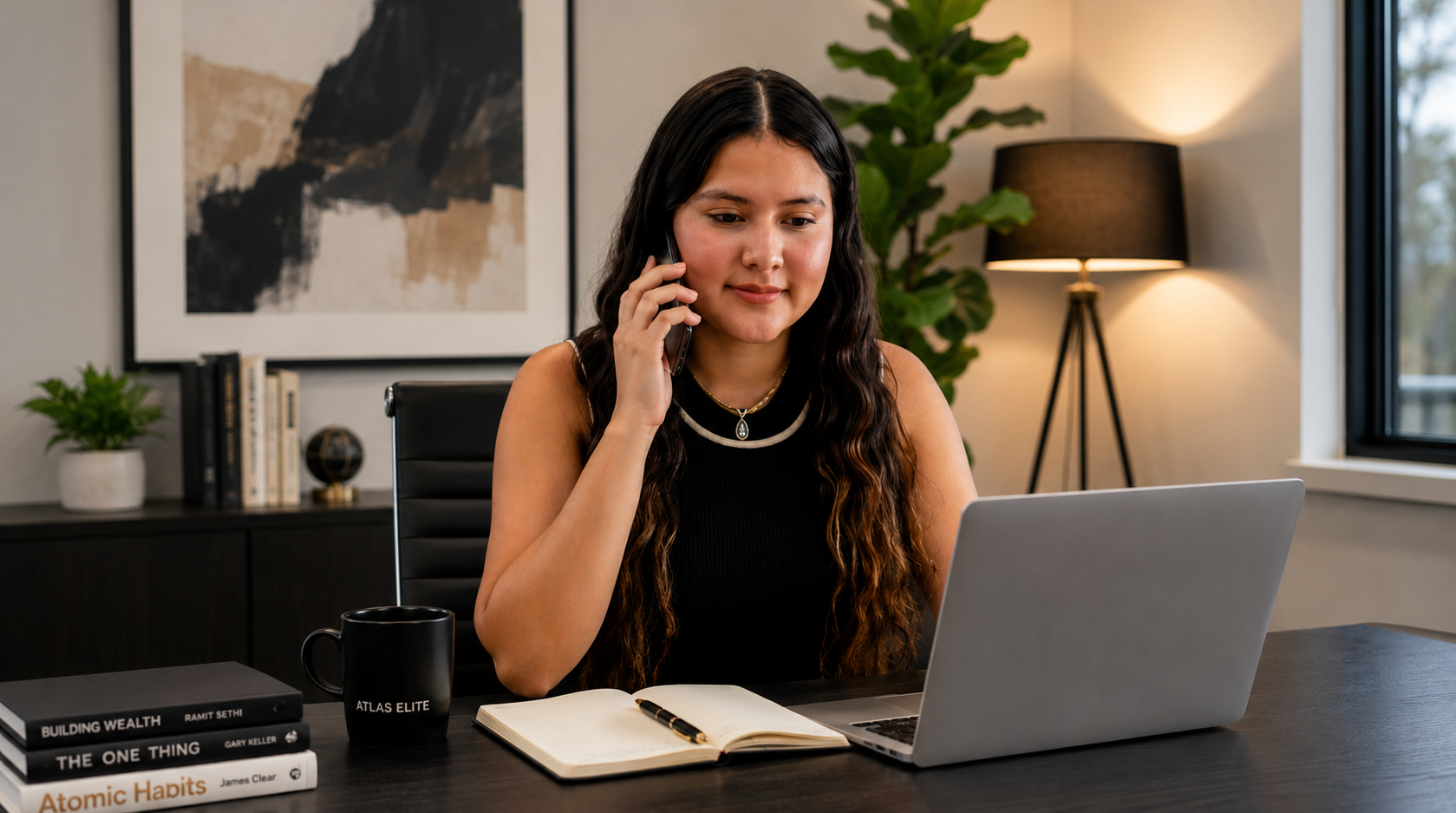 An agent reviewing strategy and documents