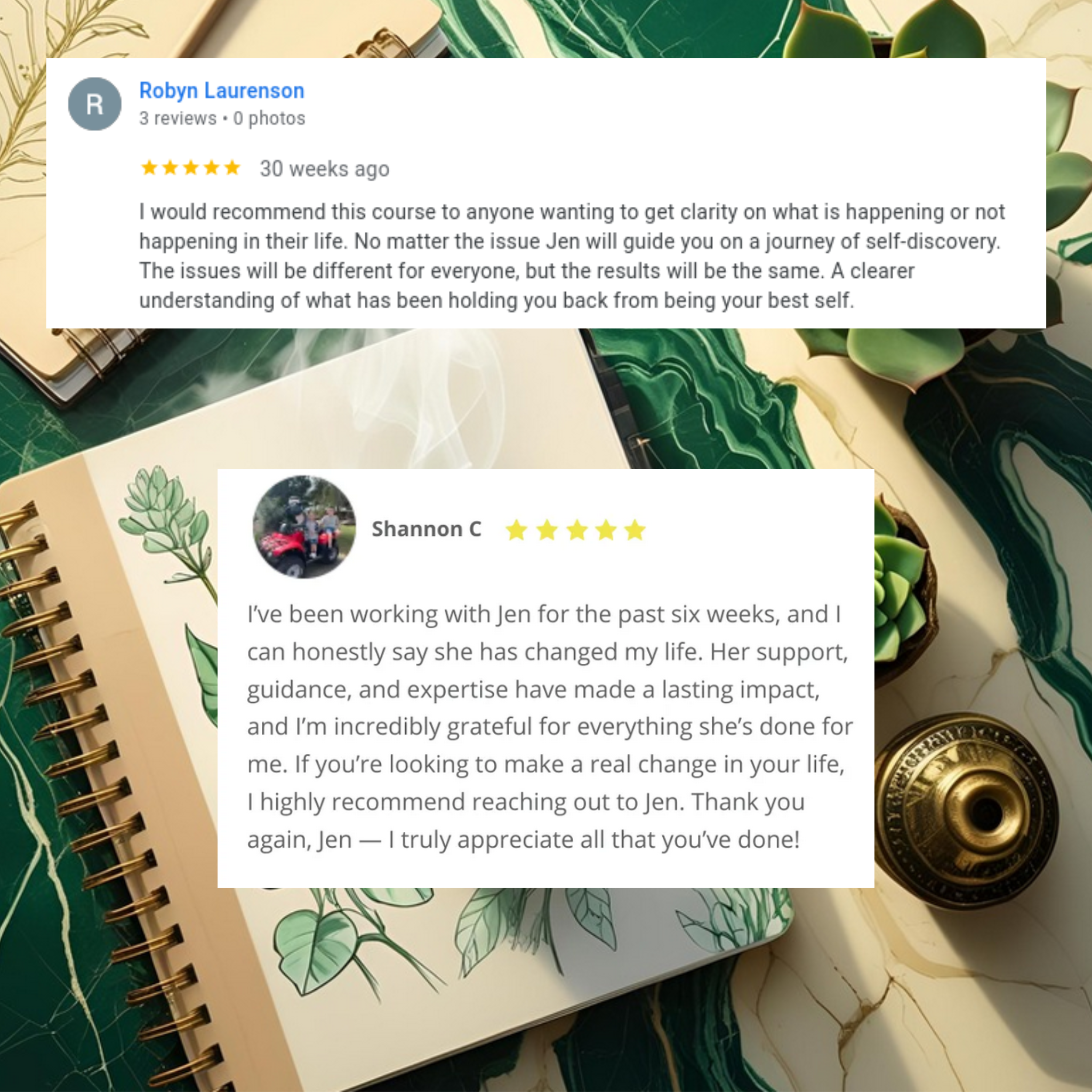 Client testimonials for Dr Jen Draper