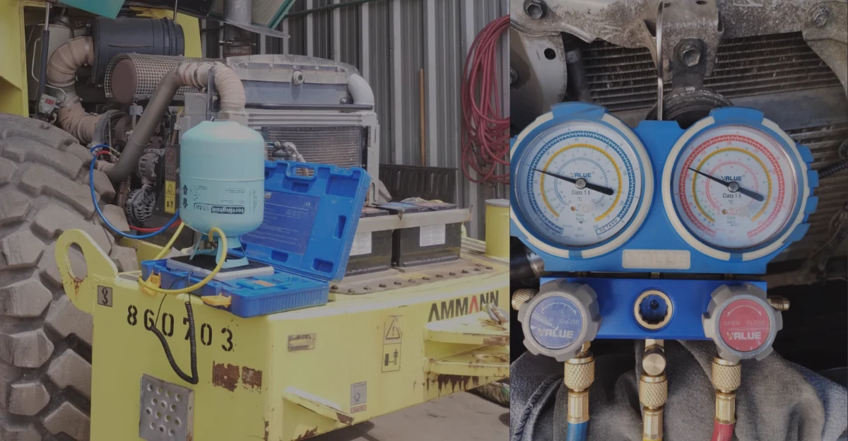 Carga de gas refrigerante tras diagnóstico