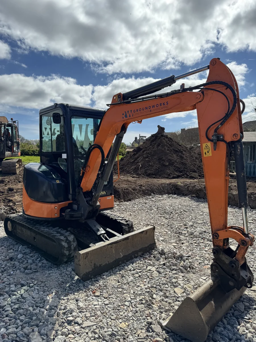3.3 tonne Hitachi mini digger hire in Cornwall — compact excavator for domestic groundworks