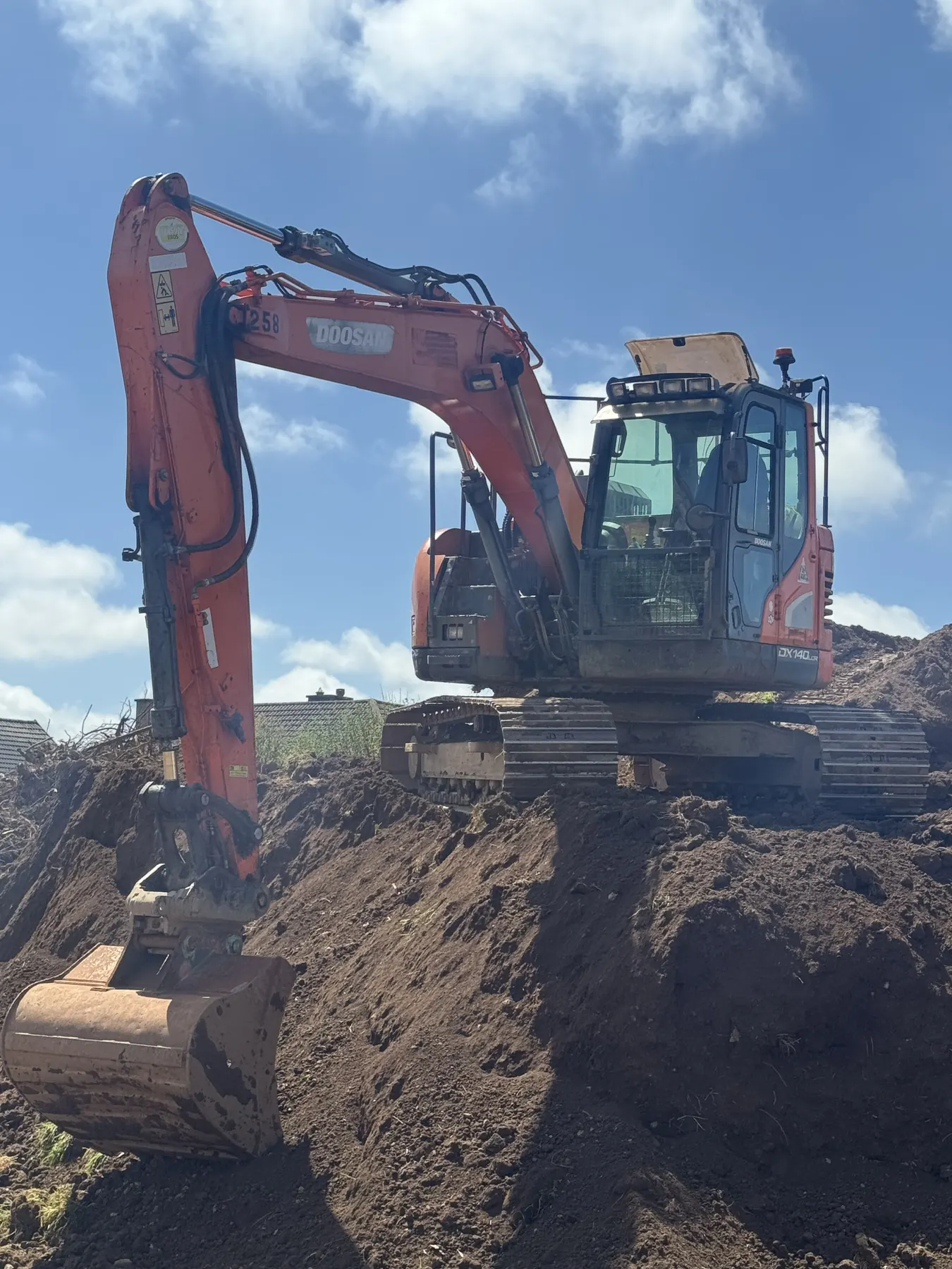 14 tonne Doosan excavator hire in Cornwall — RW Groundworks plant hire from Helston