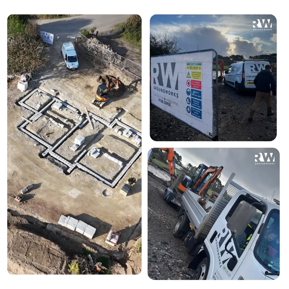 Reuben Williams and the RW Groundworks team on site in Cornwall