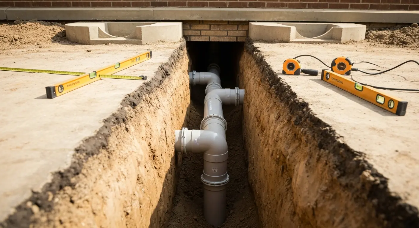 New sewer line installation