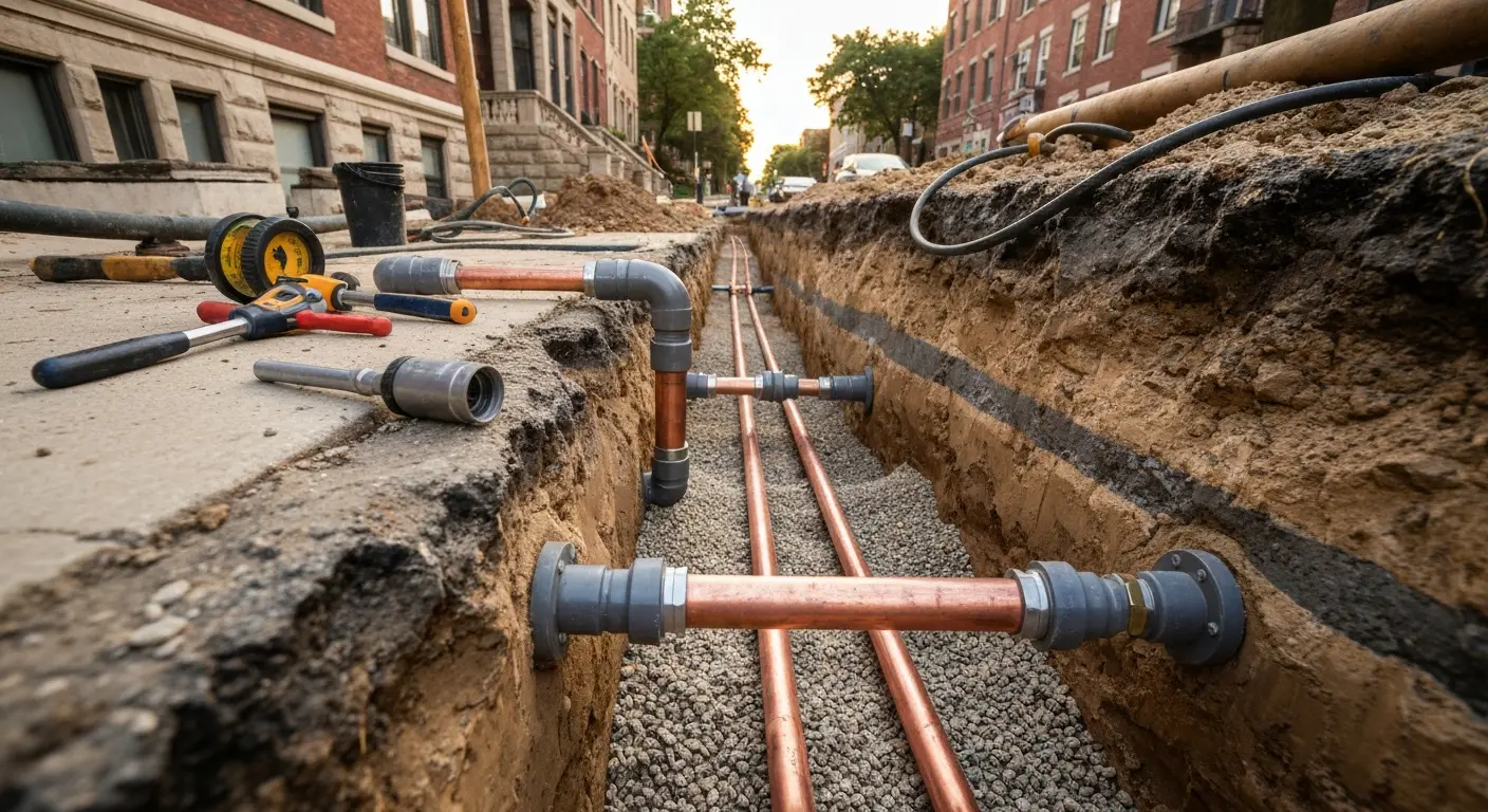 Water line repair work
